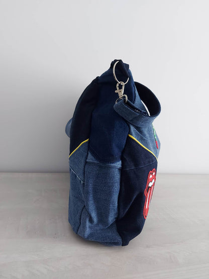 Sac Salem en jean et patch pop