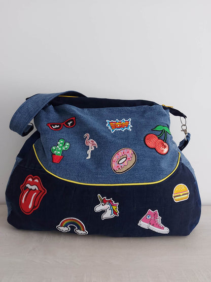 Sac Salem en jean et patch pop
